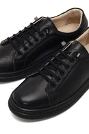 Kadın Siyah Bağcıklı Deri Sneaker | Derimod