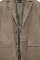 Rodrygo Men's Mink Blazer Suede Leather Jacket | Derimod