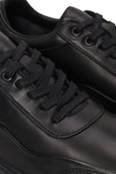 Male Black Lace-Up Thick-Soled Leather Sneaker | Derimod