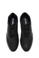 Men's Black Leather Casual Sneaker | Derimod