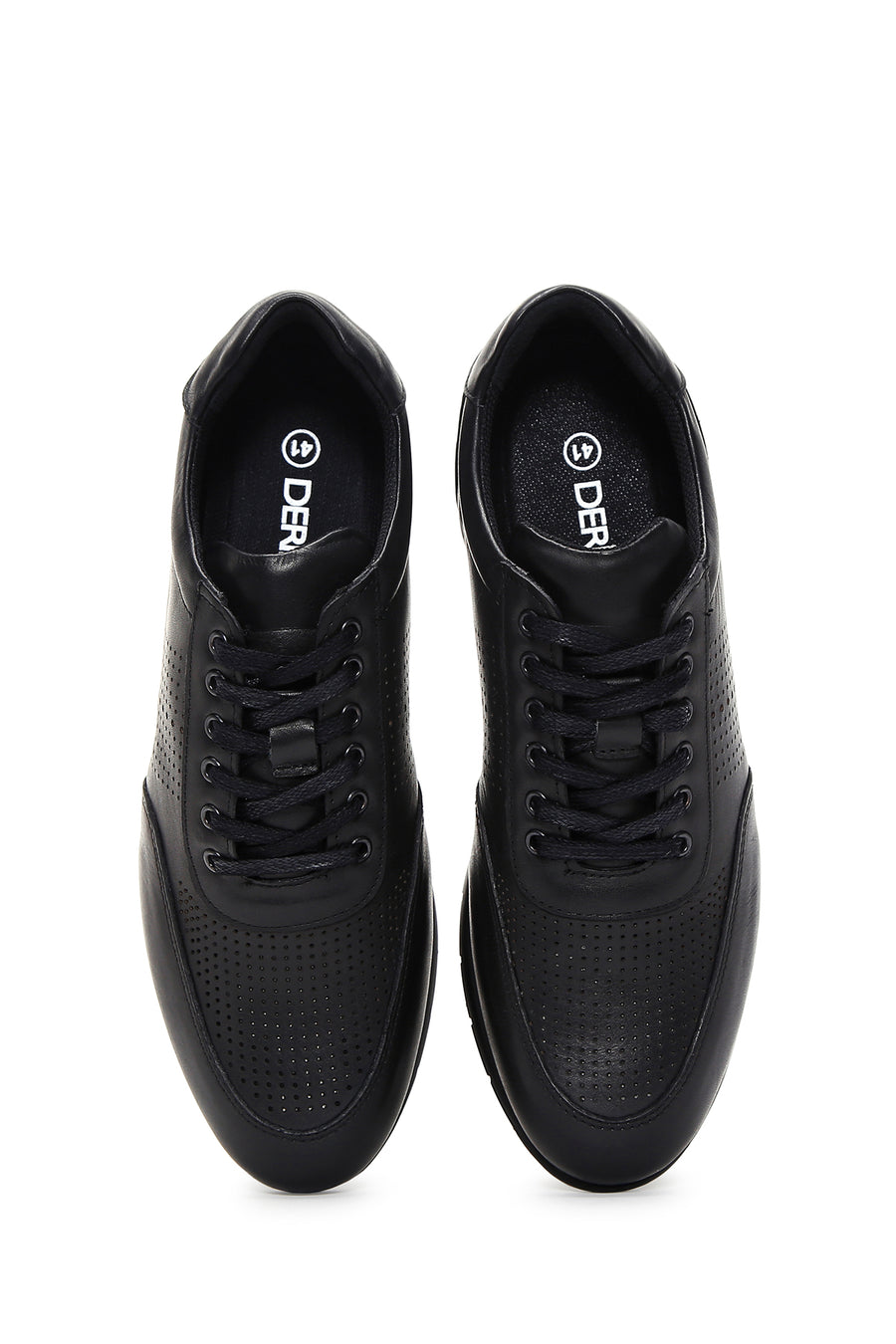 Men's Black Leather Casual Sneaker