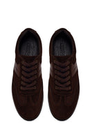 Erkek Kahverengi Bağcıklı Süet Deri Sneaker | Derimod
