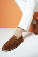 Erkek Taba Süet Deri Casual Loafer | Derimod