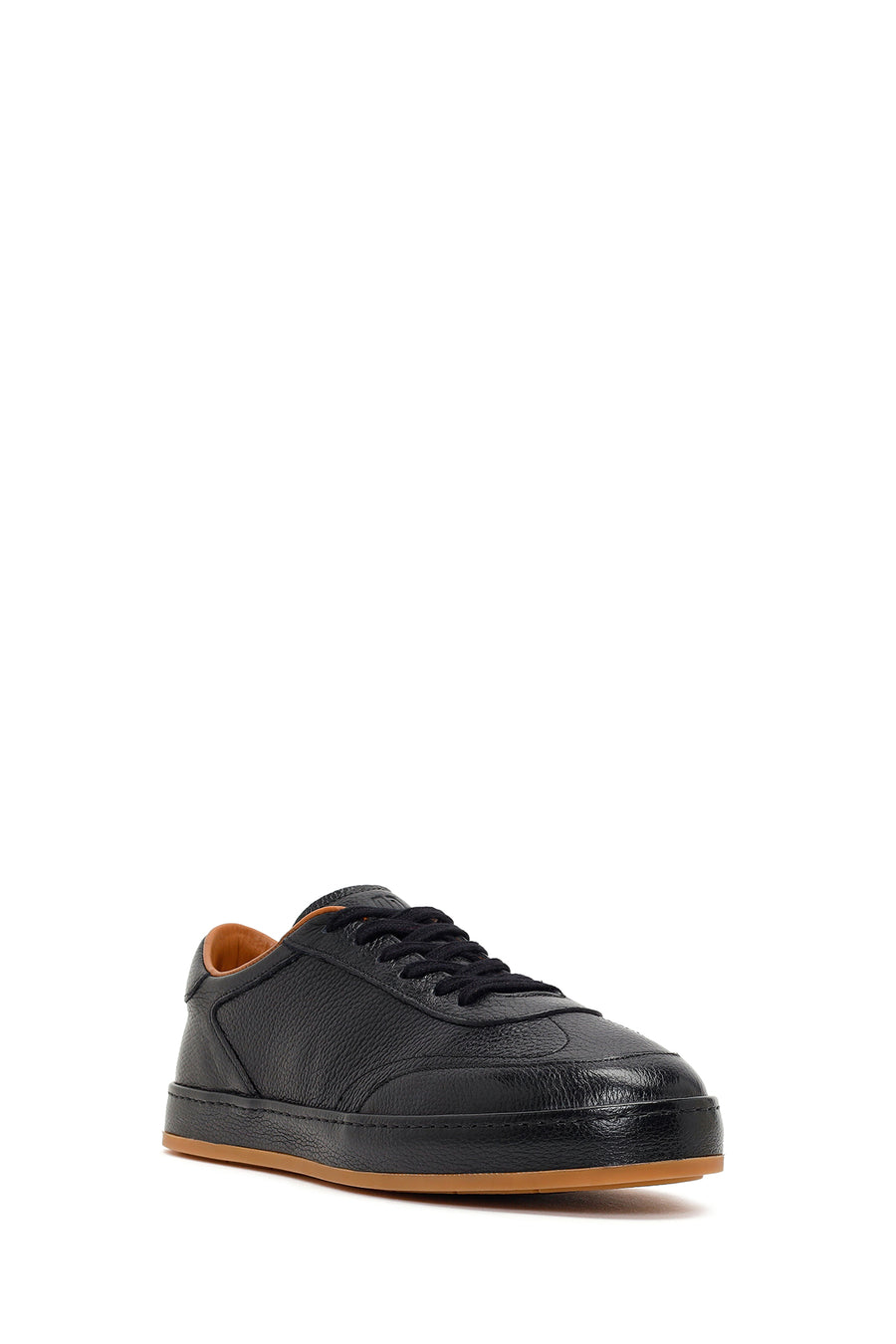Erkek Siyah Bağcıklı Deri Sneaker