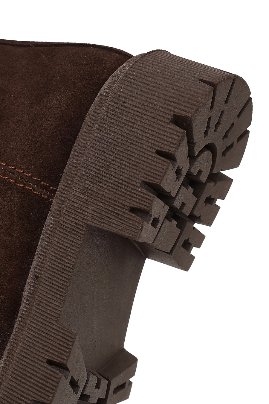 Woman Brown Zip Closure Thick-Soled Suede Boots