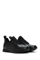 Women's Black Leather Casual Sneaker | Derimod