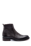 Men's Leather Zippered Boots | Derimod