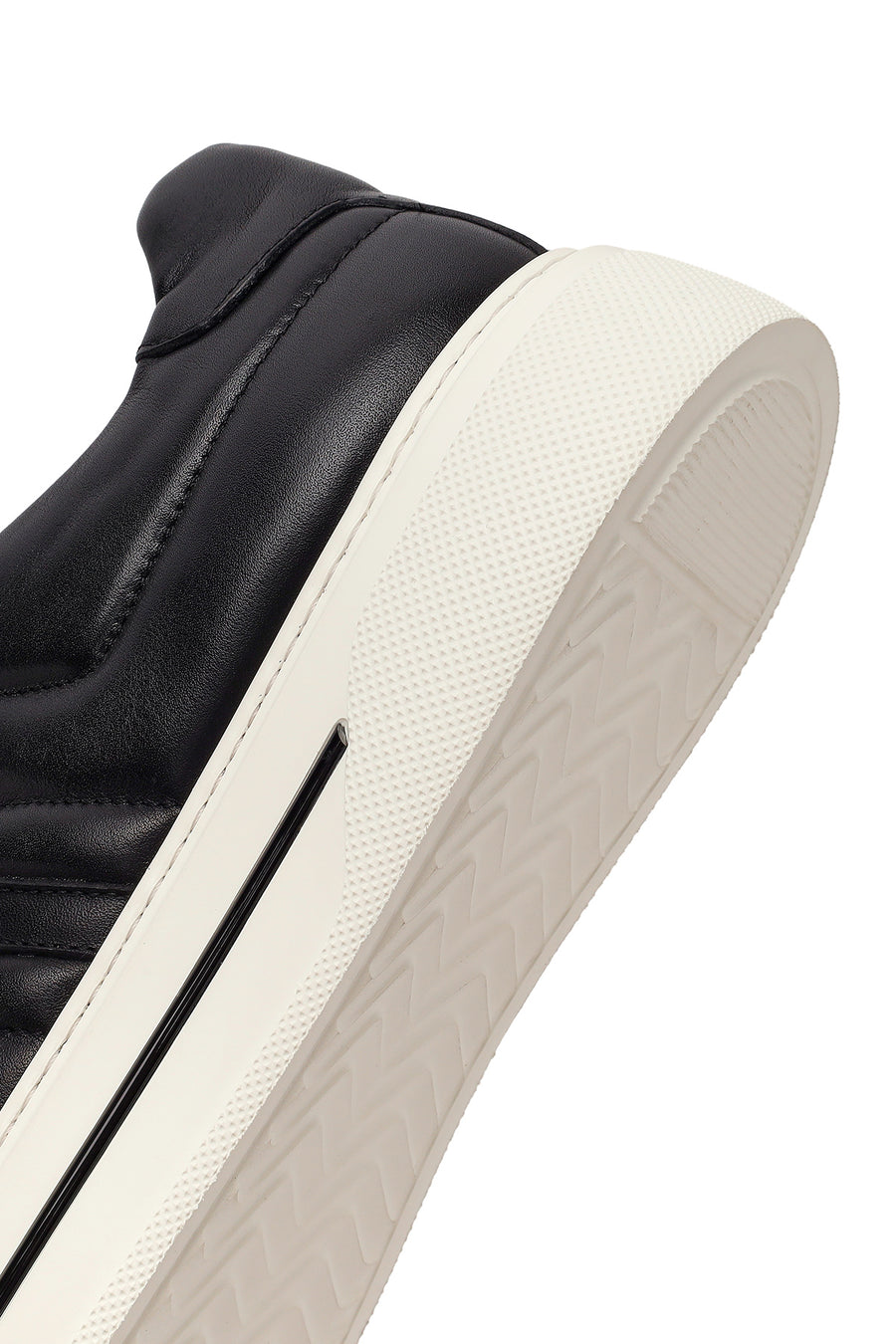 Erkek Siyah Bağcıklı Deri Sneaker