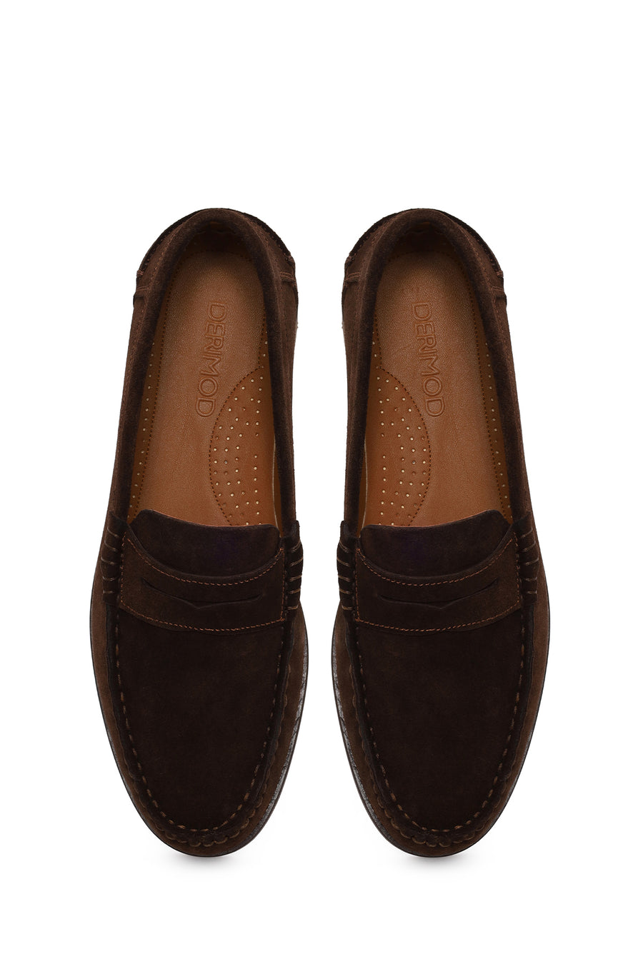 Erkek Kahverengi Süet Deri Casual Loafer