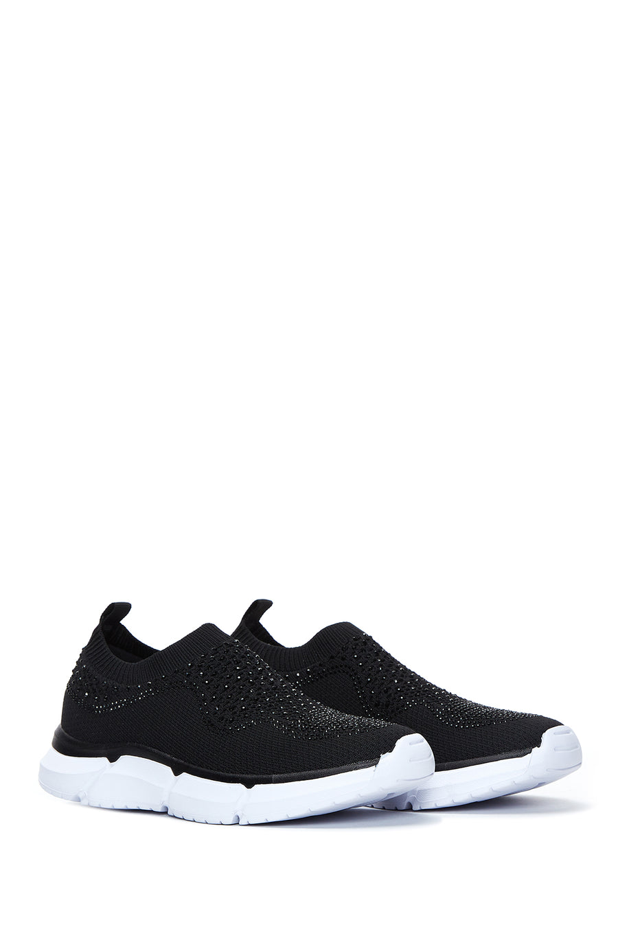 Kadın Siyah Taşlı Kumaş Sneaker