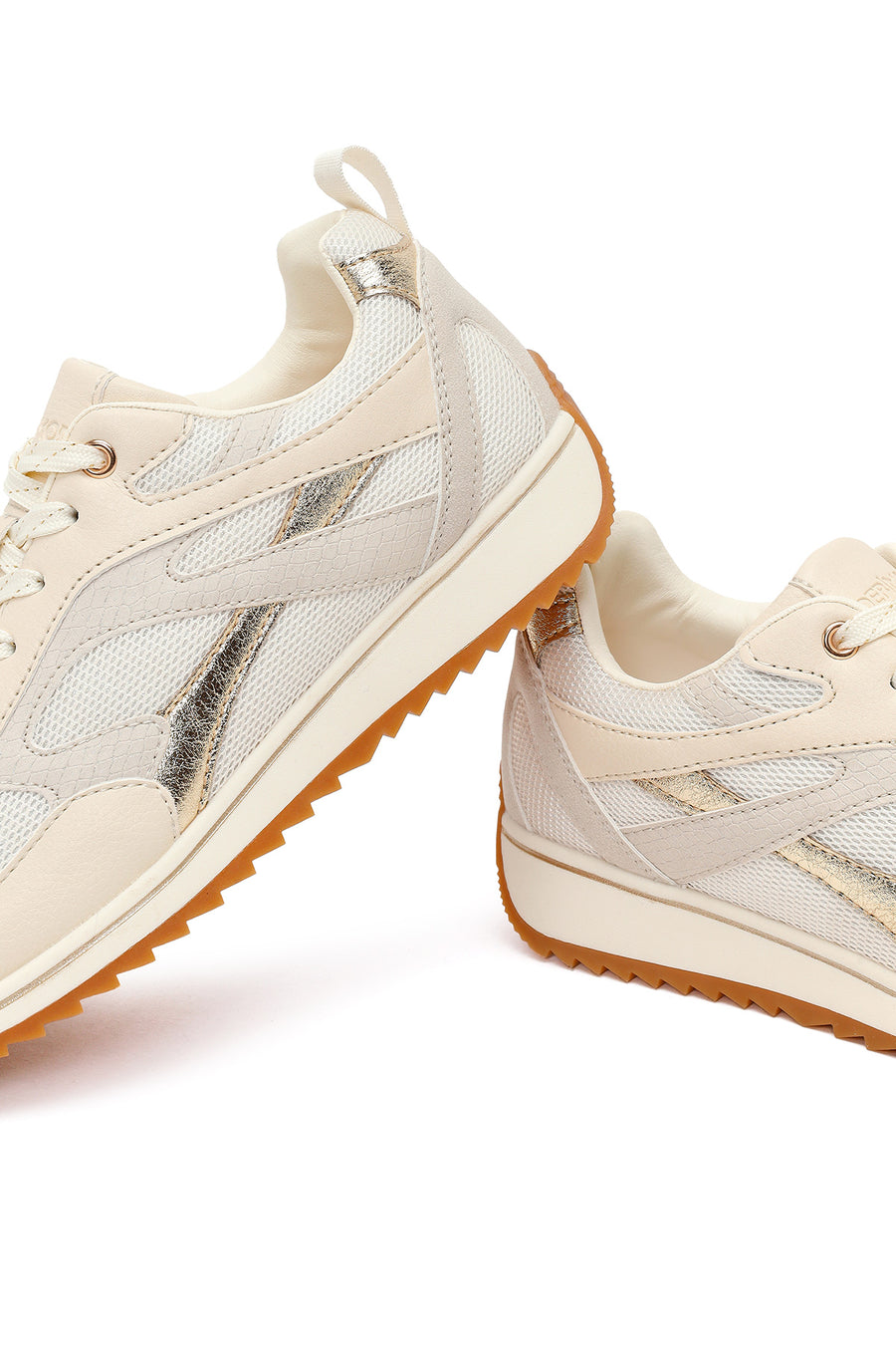 Kadın Bej Bağcıklı Sneaker