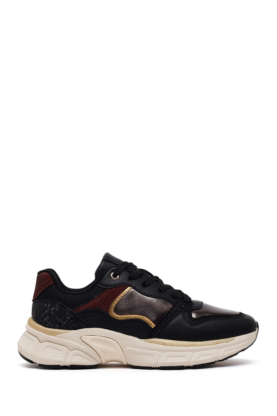 Kadın Siyah Bağcıklı Kalın Tabanlı Sneaker AF57500355 | Derimod