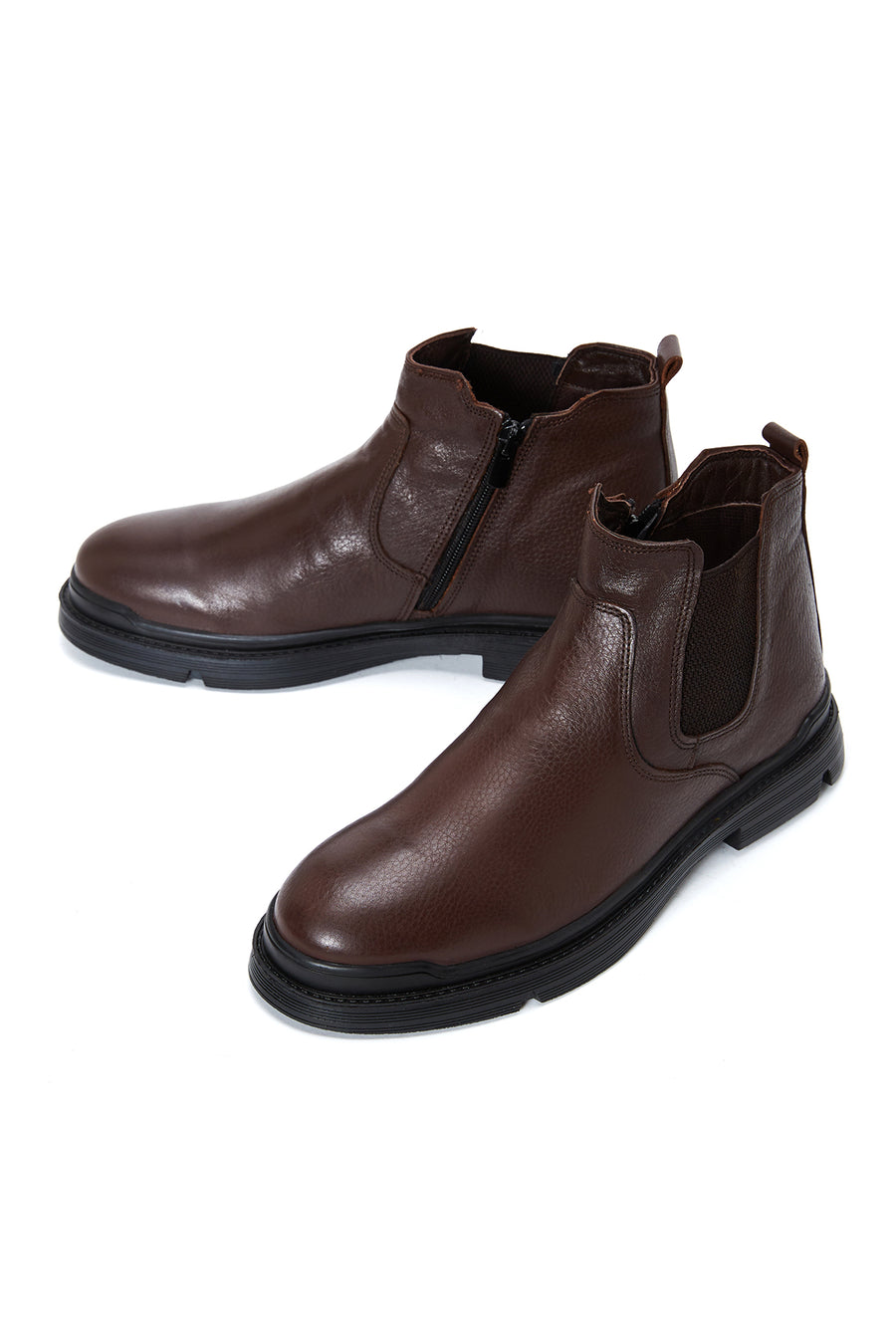 Men's Brown Leather Casual Chelsea Boots