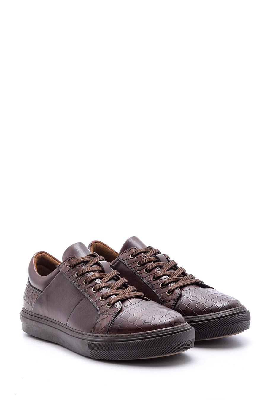 Men's Crocodile Detailed Leather Sneaker
