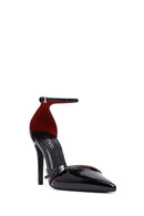 Woman Black Ankle-Strap Buckled High Slim-Heel Patent Leather Stiletto | Derimod