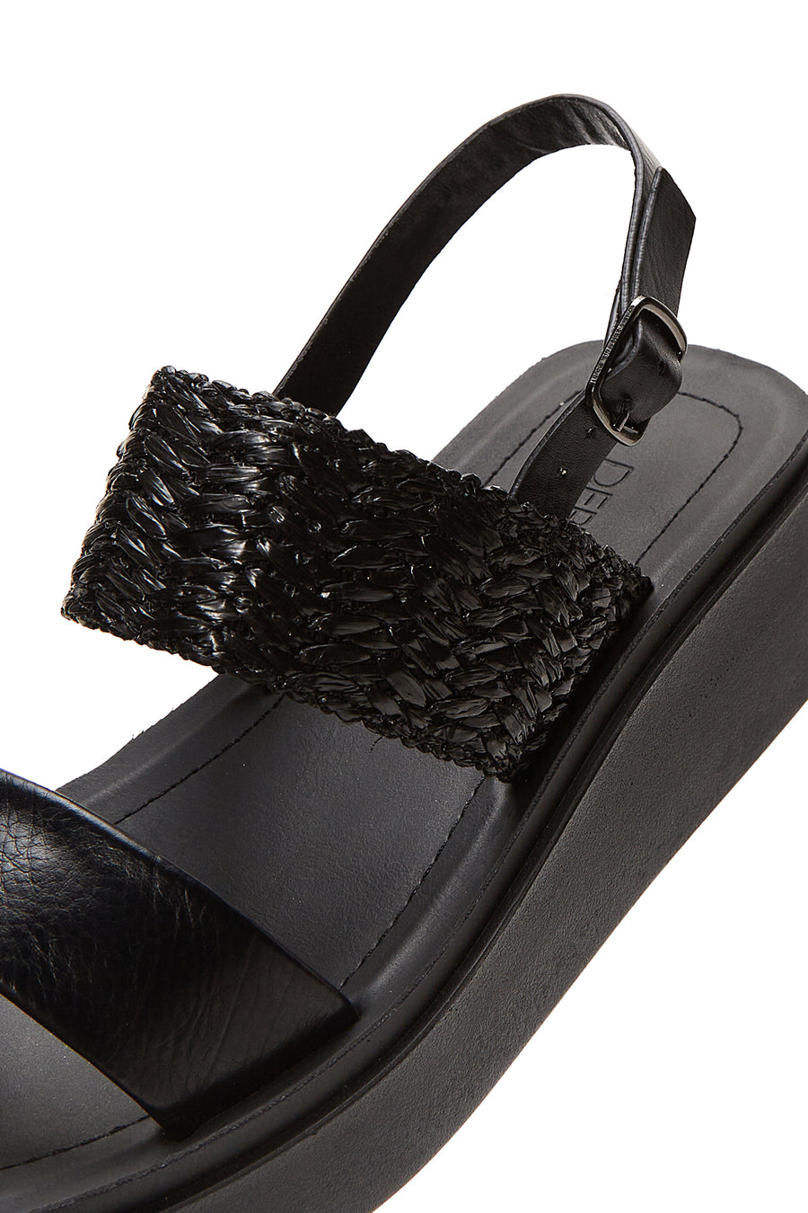 Women's Black Thick Soled Sandals