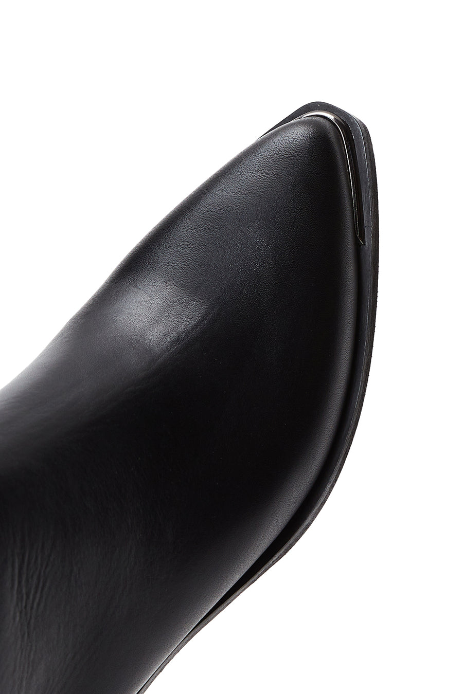 Women's Black Leather Zippered Heeled Classic Boots