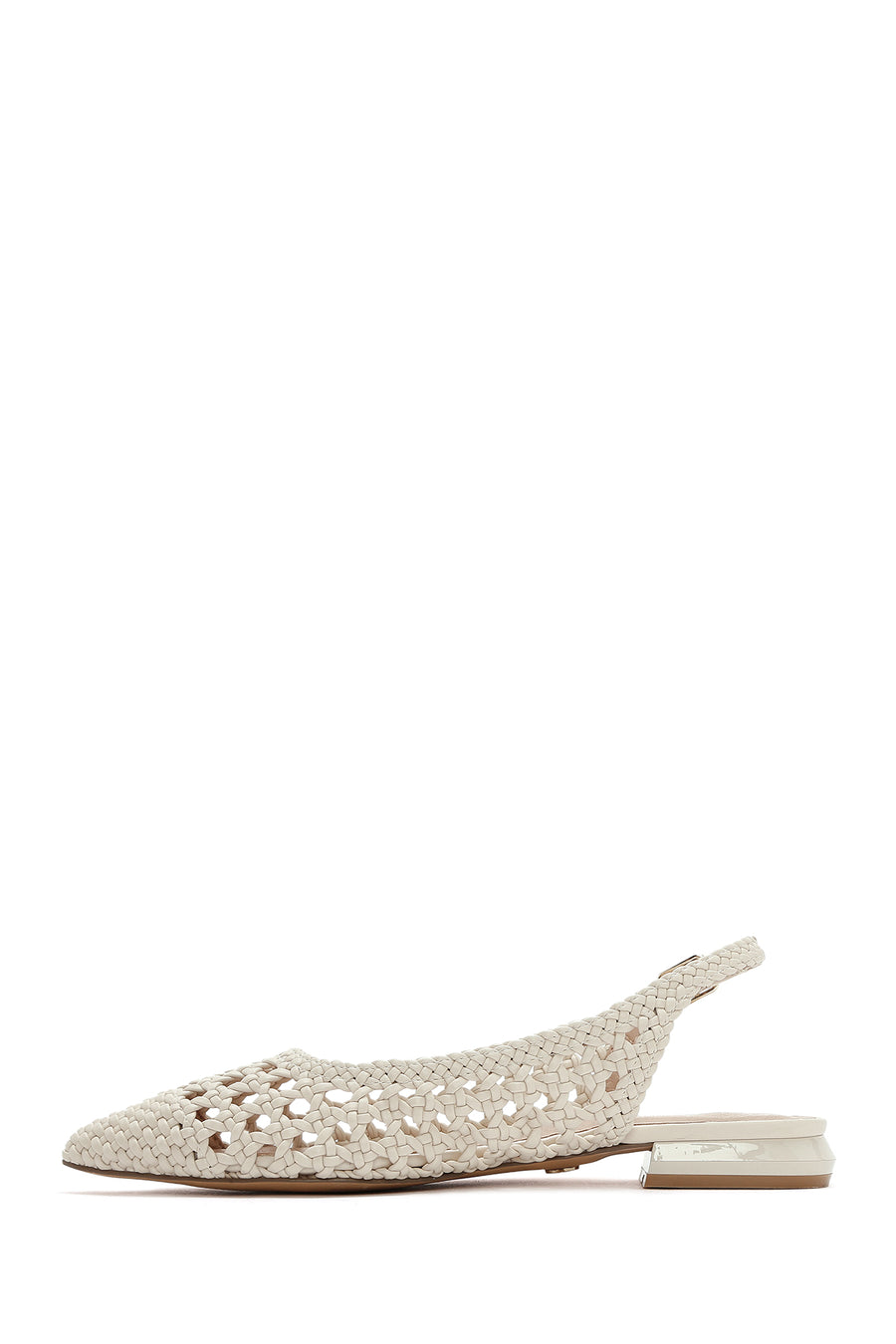 Women's Cream Knitted Open Back Ballerinas