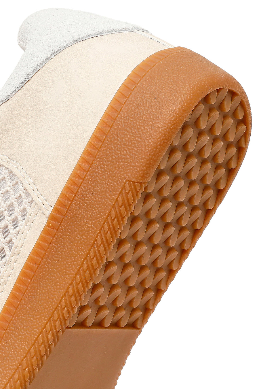Kadın Bej Bağcıklı Fileli Süet Deri Sneaker