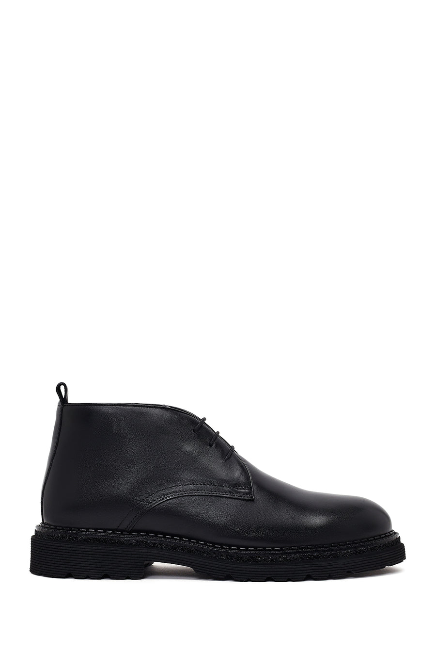 Male Black Lace-up Leather Casual Boots WM843001DV | Derimod