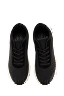 Derimod Zero Men's Black Lace-Up Thick Soled Fabric Sneaker | Derimod