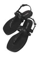 Woman Black Flip-Flop Sandals | Derimod