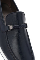 Erkek Lacivert Deri Casual Loafer | Derimod