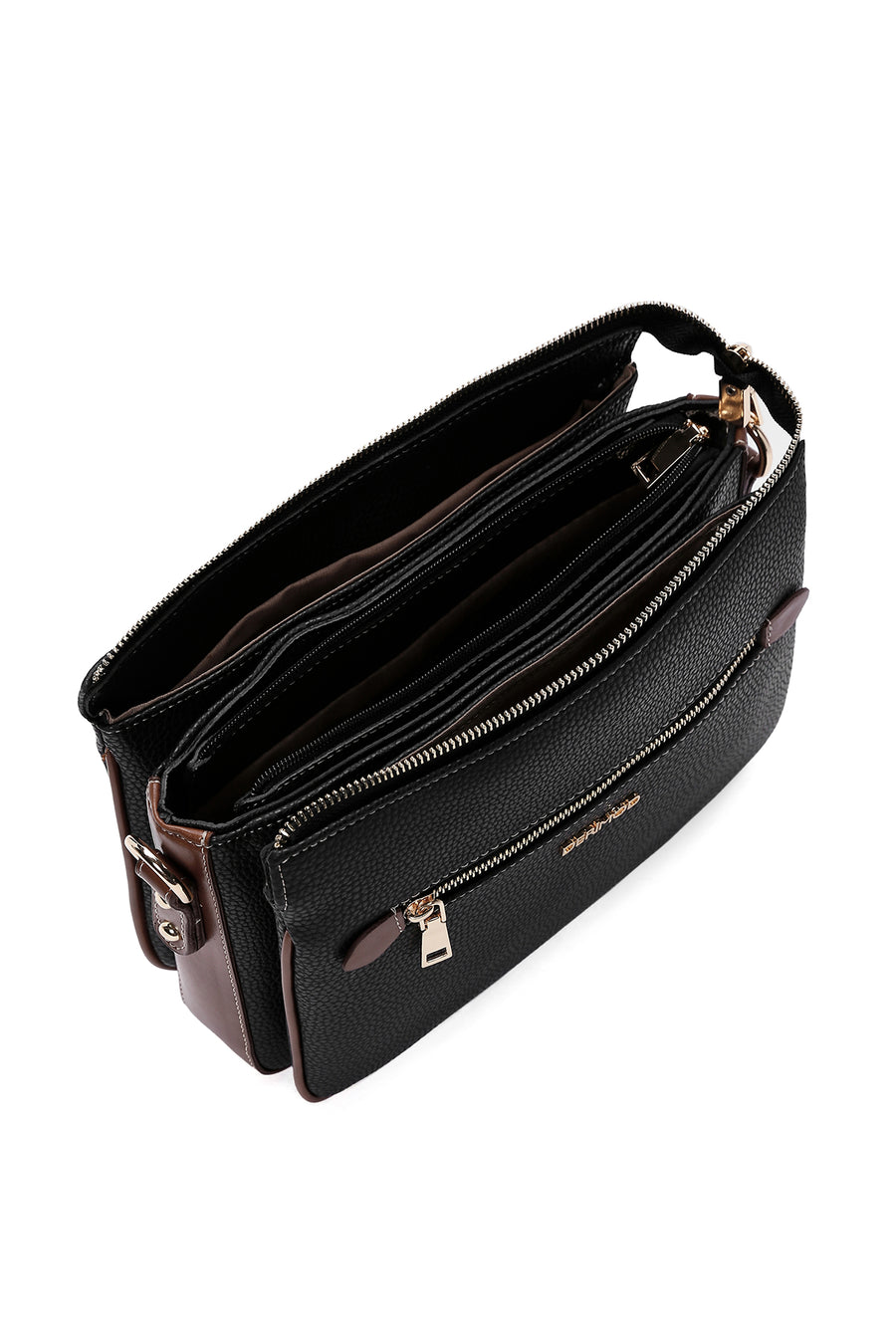 Woman Black Long-Strap Crossbody Bag