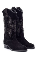 Women's Suede Leather Cowboy Boots | Derimod