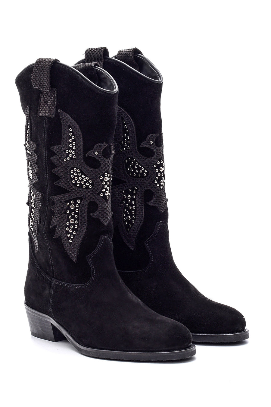 Women's Suede Leather Cowboy Boots