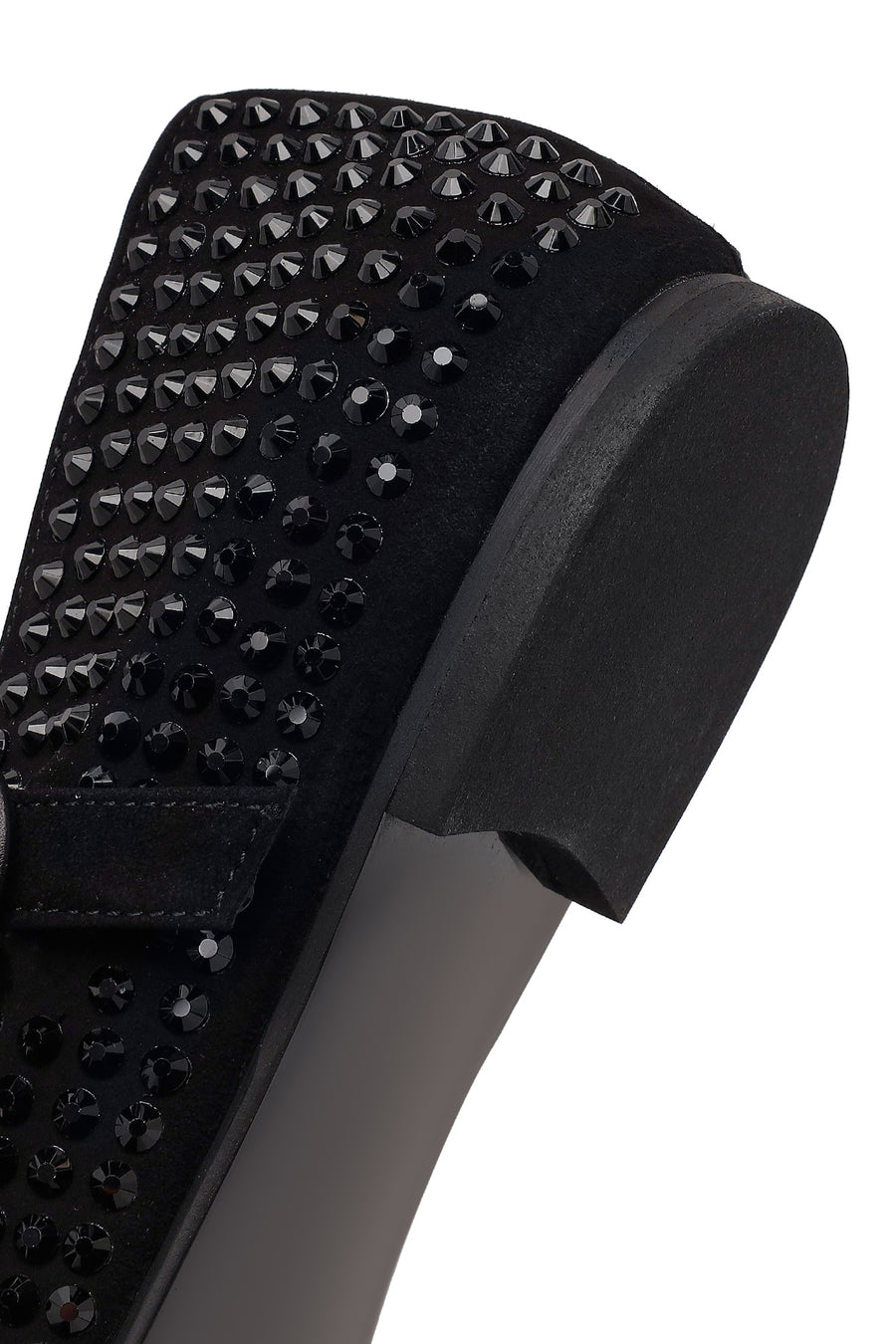 Women's Black Stone Leather Ballerinas