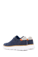 Men's Navy Blue Lace-Up Thick Sole Fabric Sneaker | Derimod
