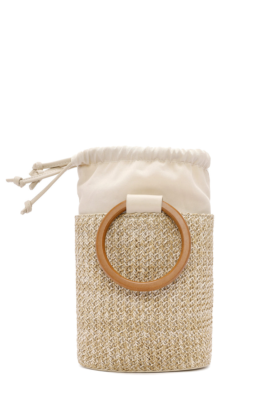 Women's Cream Straw Handbag