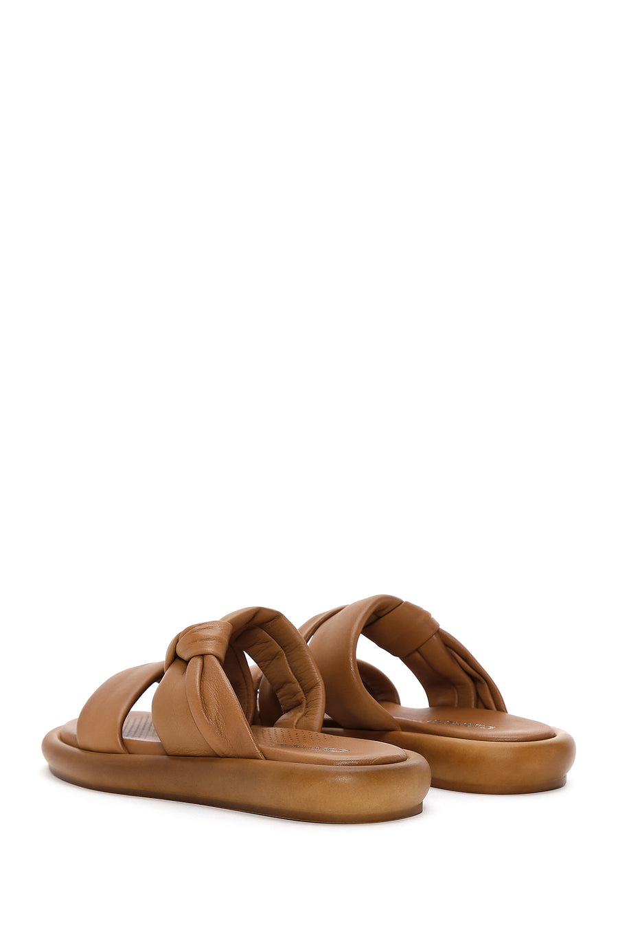 Women's Tan Leather Comfort Slippers