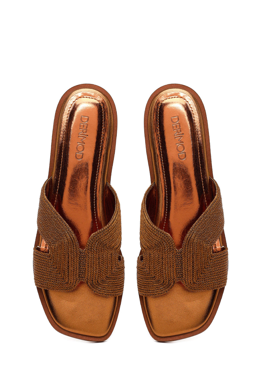 Woman Bronze Metallic Slipper