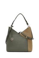 Woman Green Shoulder Bag with Short and Long Straps | Derimod