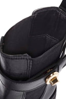 Women's Black Buckle Detailed Leather Chelsea Boots | Derimod