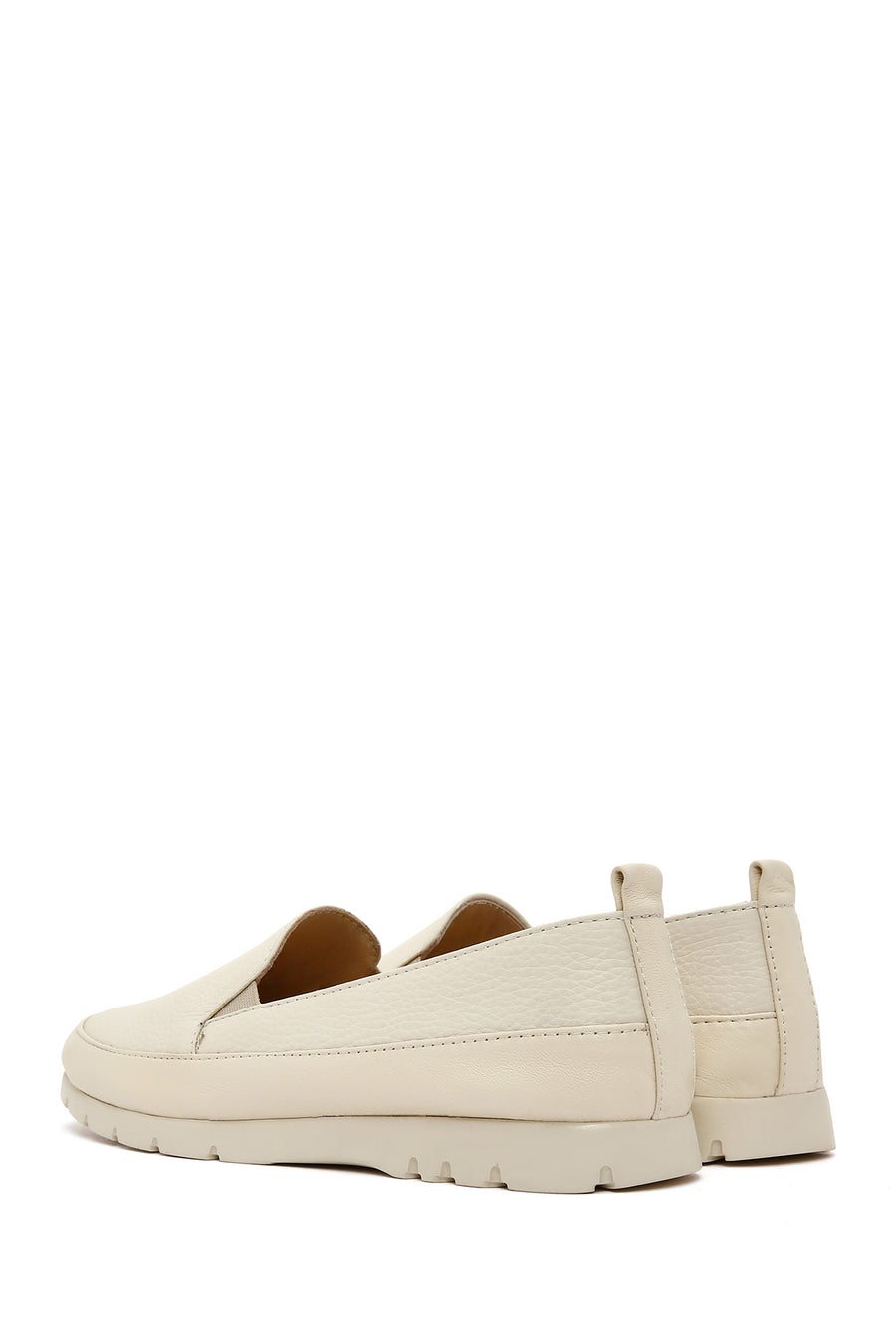 Kadın Krem Deri Konfor Loafer