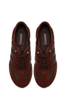Woman Brown Lace-Up Leather Sneaker | Derimod