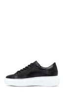 Kadın Siyah Bağcıklı Kalın Taban Deri Sneaker | Derimod