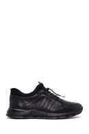 Erkek Siyah Bağcıklı Deri Sneaker | Derimod