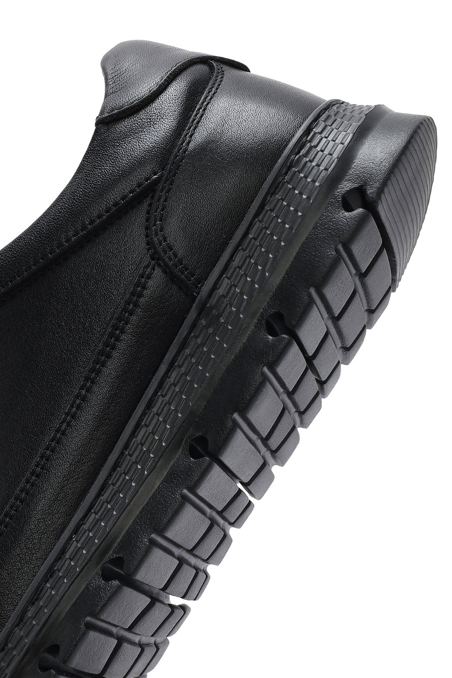Erkek Siyah Bağcıklı Deri Casual Sneaker
