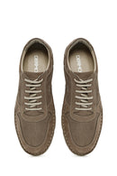 Men's Beige Lace-Up Nubuck Leather Comfort Casual Shoes | Derimod