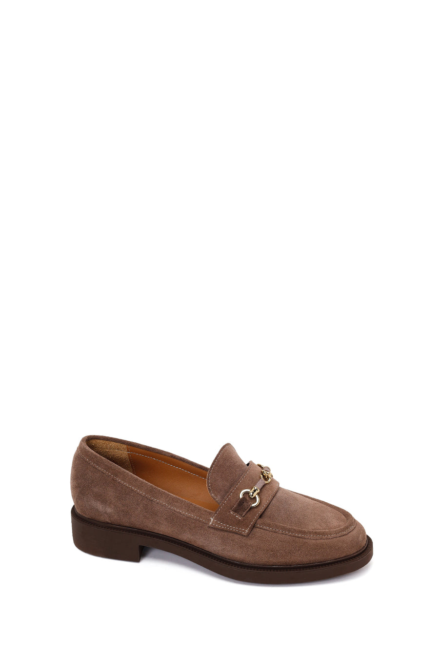 Kadın Vizon Tokalı Süet Deri Loafer