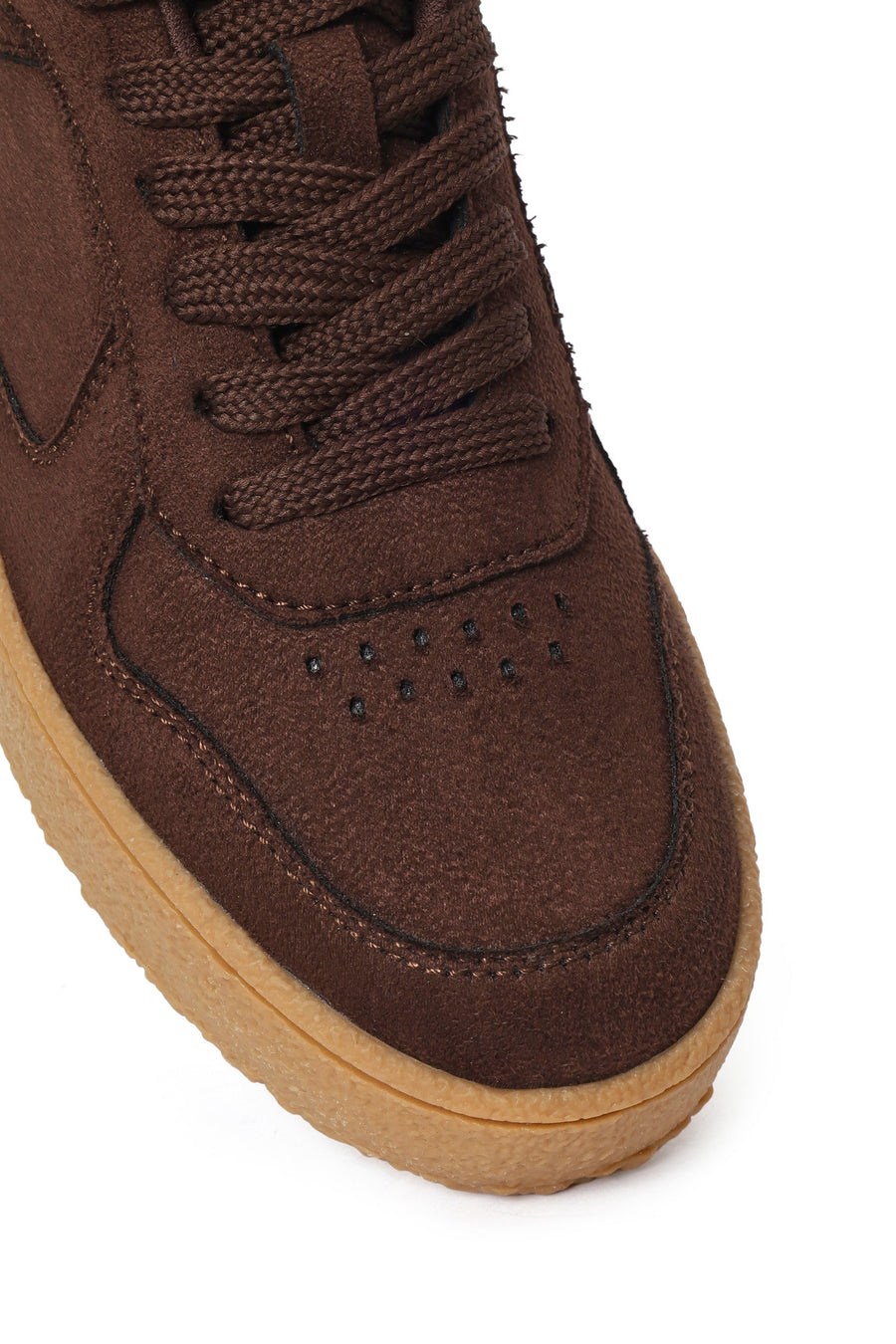 Kadın Kahverengi Bağcıklı Süet Sneaker