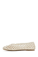 Women's Cream Knitted Ballerina | Derimod