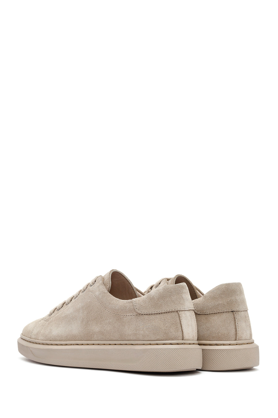 Women's Beige Lace-Up Suede Leather Sneaker