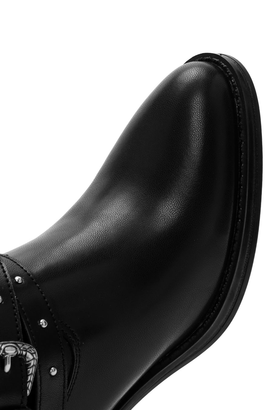 Women's Black Buckle Detailed Cowboy Boots