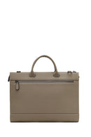 Men's Taupe Long Strap Leather Briefcase | Derimod