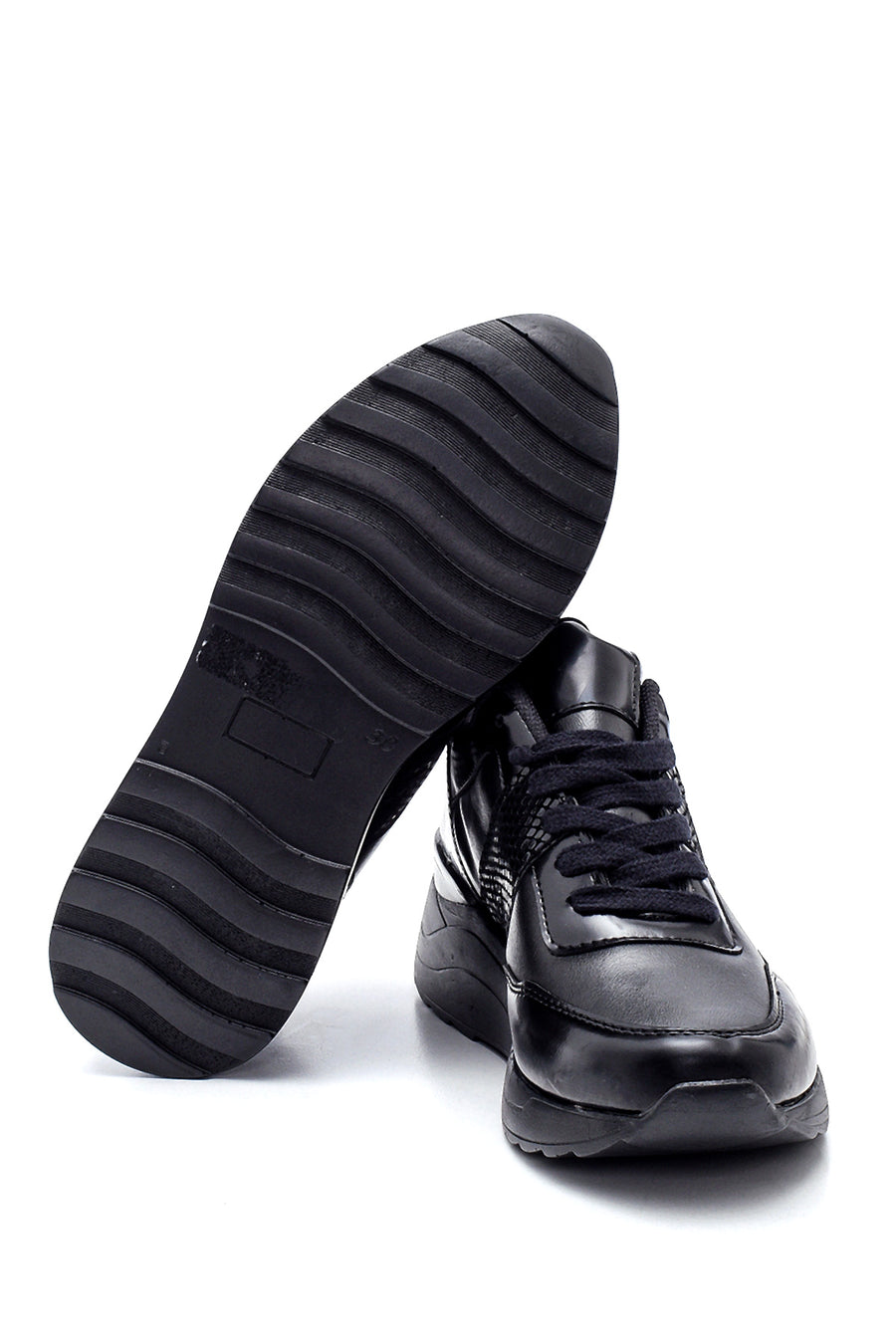Kadın Deri Kroko Detaylı Sneaker